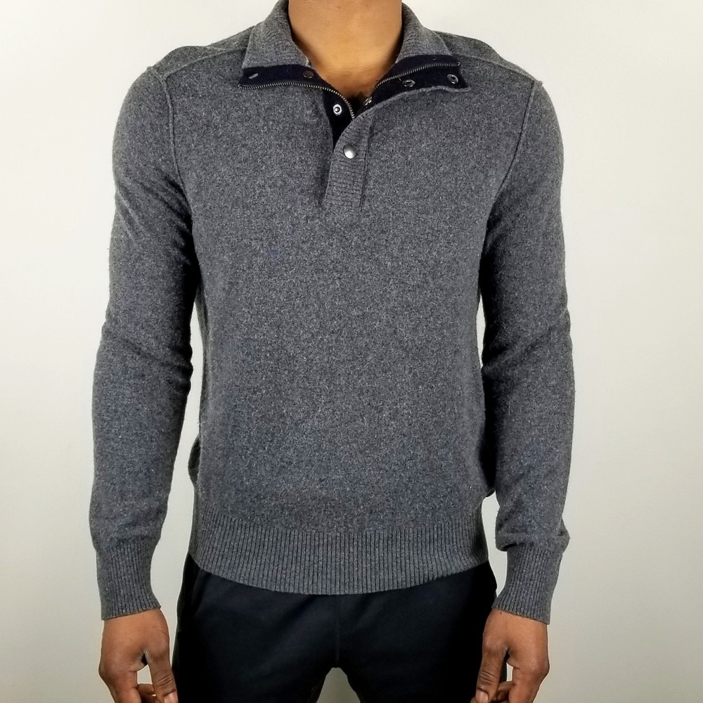 Banana Republic grey Italian yarn quarter zip